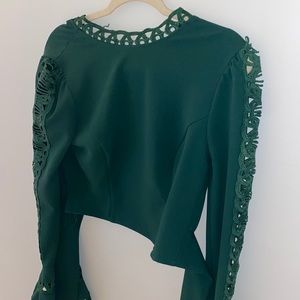 Green top with bell sleeve